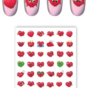 استیکر ناخن طرح قلب