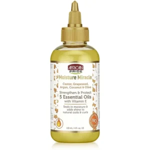 روغن موی آفریکن پراید مدل Moisture Miracle حجم ۱۱۸ میلی لیتر مناسب موی فر