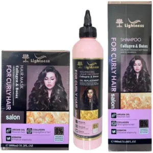 پک مراقبتی موی فر، شامپو،ماسک داخل حمام و کرم مو خارج از حمام - کرم مو بعد از حمام