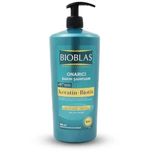 شامپو ترمیم کننده بیوبلاس حاوی کراتین و بیوتین حجم ۹۰۰ میل