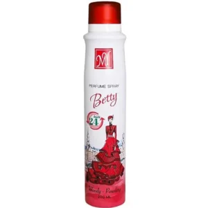 اسپری بدن زنانه مای مدل بتی حجم ۲۰۰ میلی لیتر ۲۴ ساعته