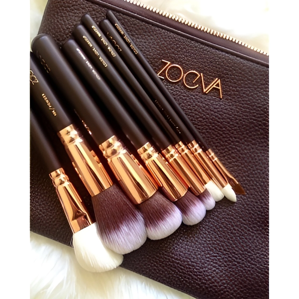 ست براش ۱۵ عددی زووا همراه با کیف چرمی