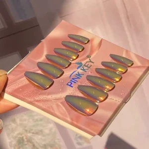 ناخن مصنوعی شاین دار کد 01 مدل جدید 2025 درخشان مثل الماس