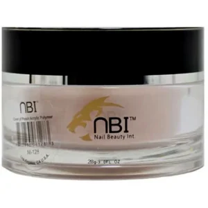 پودر کاشت ناخن ان بی آی ۲۸ گرم رنگ هلویی صورتی کلییر