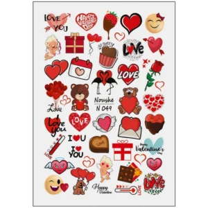 برچسب لنز ناخن نوشه مدل عشق - ولنتاین