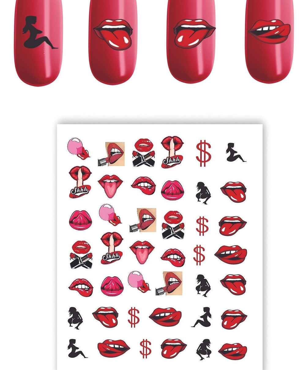 استیکر ناخن طرح لب