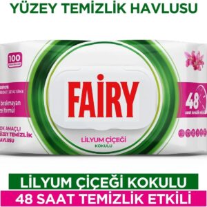 دستمال مرطوب فیری با رایحه لیلیوم بسته ۱۰۰ عددی