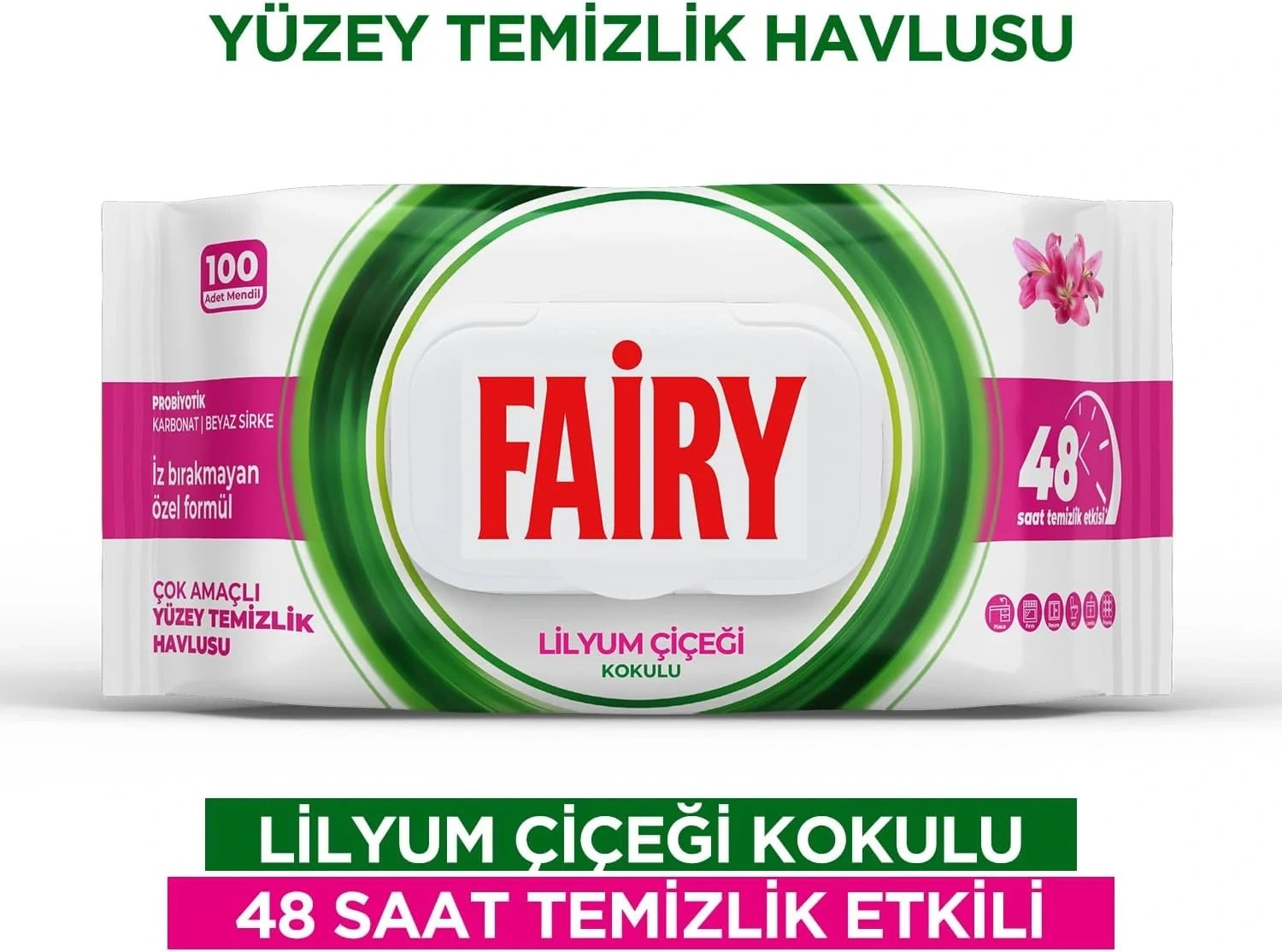دستمال مرطوب فیری با رایحه لیلیوم بسته ۱۰۰ عددی