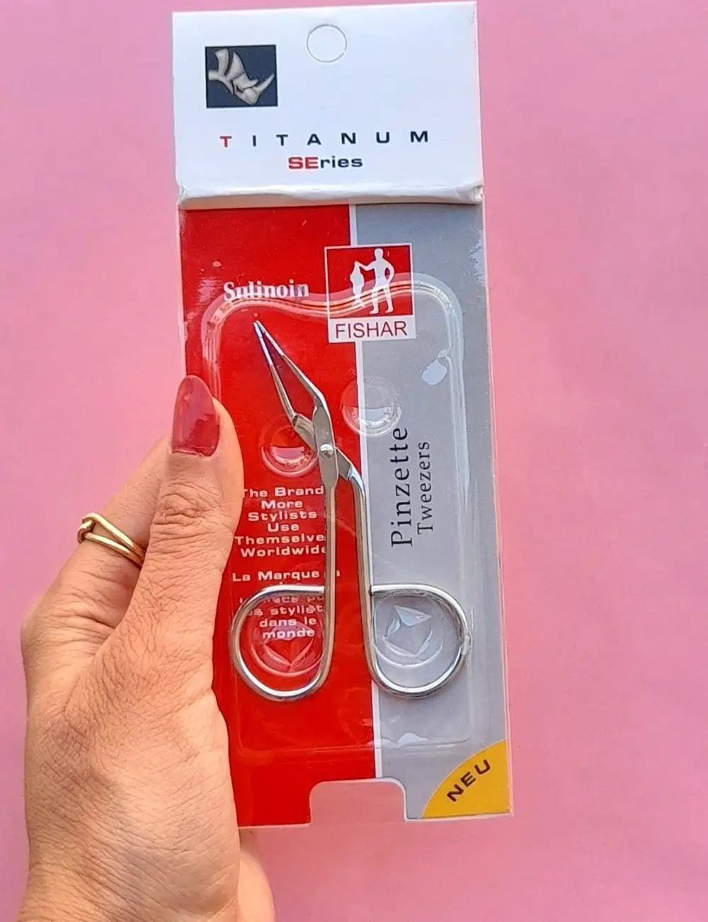 موچین قیچی ابرو شی رز کد EM-35