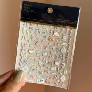 لنز ناخن برجسته روسی پاپیون آبی