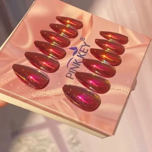 ناخن مصنوعی شاین دار کد 91 مدل جدید 2025 درخشان مثل الماس